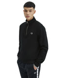 Fred Perry Ανδρικό Φούτερ Με Φερμουάρ Half Zip Sweatshirt M3574-102 Μαύρο