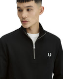 Fred Perry Ανδρικό Φούτερ Με Φερμουάρ Half Zip Sweatshirt M3574-102 Μαύρο