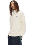 Fred Perry Ανδρικό Φούτερ Με Φερμουάρ Half Zip Sweatshirt M3574-94B Εκρού