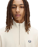 Fred Perry Ανδρικό Φούτερ Με Φερμουάρ Half Zip Sweatshirt M3574-94B Εκρού