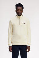 Fred Perry Ανδρικό Φούτερ Με Φερμουάρ Half Zip Sweatshirt M3574-Z46 Εκρού