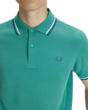Fred Perry Ανδρική Μπλούζα Twin Tipped Polo M3600-03Β Πράσινο