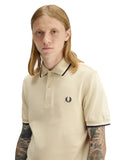 Fred Perry Ανδρική Μπλούζα Twin Tipped Polo M3600-12Β Εκρού
