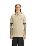 Fred Perry Ανδρική Μπλούζα Twin Tipped Polo M3600-12Β Εκρού