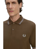 Fred Perry Ανδρική Μπλούζα Twin Tipped Polo M3600-49A Καφέ