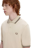 Fred Perry Ανδρική Μπλούζα Twin Tipped Polo M3600-50A Μπεζ