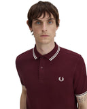 Fred Perry Ανδρική Μπλούζα Twin Tipped Polo M3600-597 Μπορντό