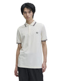 Fred Perry Ανδρική Μπλούζα Twin Tipped Polo M3600-84A Ecru / Oxblood / Grassroots