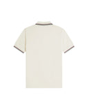 Fred Perry Ανδρική Μπλούζα Twin Tipped Polo M3600-84A Ecru / Oxblood / Grassroots