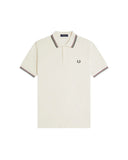 Fred Perry Ανδρική Μπλούζα Twin Tipped Polo M3600-84A Ecru / Oxblood / Grassroots