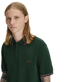 Fred Perry Ανδρική Μπλούζα Twin Tipped Polo M3600-85A Πράσινο