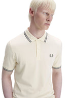 Fred Perry Ανδρική Μπλούζα Twin Tipped Polo M3600-95A Εκρού