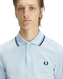 Fred Perry Ανδρική Μπλούζα Twin Tipped Polo M3600-96A Light Ice / Ace Blue / Navy