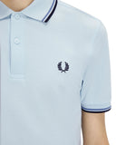 Fred Perry Ανδρική Μπλούζα Twin Tipped Polo M3600-96A Light Ice / Ace Blue / Navy