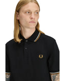Fred Perry Ανδρική Μπλούζα Twin Tipped Polo M3600-P69 Μαύρο