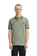 Fred Perry Ανδρική Μπλούζα Twin Tipped Polo M3600-S23 Χακί