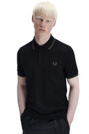 Fred Perry Ανδρική Μπλούζα Twin Tipped Polo M3600-T44 Black / Field Green