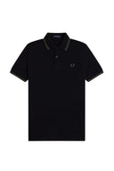 Fred Perry Ανδρική Μπλούζα Twin Tipped Polo M3600-T44 Black / Field Green