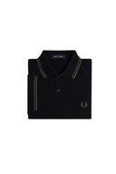 Fred Perry Ανδρική Μπλούζα Twin Tipped Polo M3600-T44 Black / Field Green