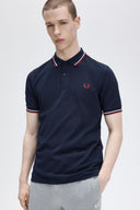 Fred Perry Ανδρική Μπλούζα Twin Tipped Polo M3600-T55 Μπλε