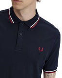 Fred Perry Ανδρική Μπλούζα Twin Tipped Polo M3600-T55 Μπλε