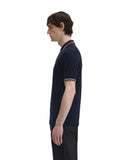 Fred Perry Ανδρική Μπλούζα Twin Tipped Polo M3600-T55 Μπλε
