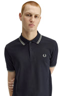 Fred Perry Ανδρική Μπλούζα Twin Tipped Polo M3600-T73 Navy / Seagrass