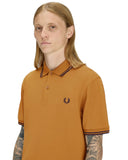 Fred Perry Ανδρική Μπλούζα Twin Tipped Polo M3600-T86 Dark Caramel