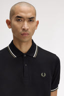 Fred Perry Ανδρική Μπλούζα Twin Tipped Polo M3600-W54 Μαύρο