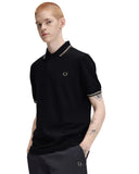 Fred Perry Ανδρική Μπλούζα Twin Tipped Polo M3600-W54 Μαύρο