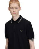 Fred Perry Ανδρική Μπλούζα Twin Tipped Polo M3600-W54 Μαύρο