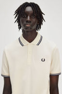 Fred Perry Ανδρική Μπλούζα Twin Tipped Polo M3600-Y24 Εκρού