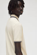 Fred Perry Ανδρική Μπλούζα Twin Tipped Polo M3600-Y24 Εκρού