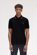 Fred Perry Ανδρική Μπλούζα Twin Tipped Polo M3600-Y67 Μαύρο