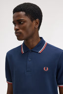 Fred Perry Ανδρική Μπλούζα Twin Tipped Polo M3600-Z57 Μπλε