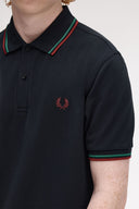 Fred Perry Ανδρική Μπλούζα Twin Tipped Polo M3600-Z58 Μπλε