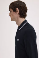 Fred Perry Ανδρική Μπλούζα Ls Twin Tipped Polo M3636-350 Μαύρο