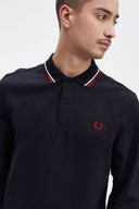 Fred Perry Ανδρική Μπλούζα Ls Twin Tipped Polo M3636-T55 Μπλε