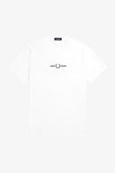 Fred Perry Ανδρική Μπλούζα Embroidered T-Shirt M4580-100 Λευκό