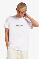 Fred Perry Ανδρική Μπλούζα Embroidered T-Shirt M4580-100 Λευκό