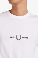 Fred Perry Ανδρική Μπλούζα Embroidered T-Shirt M4580-100 Λευκό