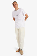 Fred Perry Ανδρική Μπλούζα Embroidered T-Shirt M4580-100 Λευκό