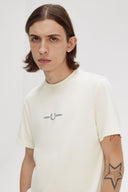 Fred Perry Ανδρική Μπλούζα Embroidered T-Shirt M4580-F79 Εκρού
