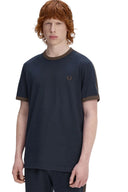 Fred Perry Ανδρικό T-shirt Contrast Tape Ringer M4613-40A Μπλε