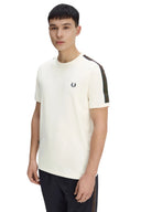 Fred Perry Ανδρικό T-shirt Contrast Tape Ringer M4613-42A Εκρού