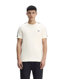 Fred Perry Ανδρικό T-shirt Contrast Tape Ringer M4613-42A Εκρού