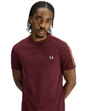 Fred Perry Ανδρικό T-shirt Contrast Tape Ringer M4613-69A Μπορντό