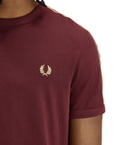 Fred Perry Ανδρικό T-shirt Contrast Tape Ringer M4613-69A Μπορντό