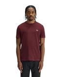 Fred Perry Ανδρικό T-shirt Contrast Tape Ringer M4613-69A Μπορντό
