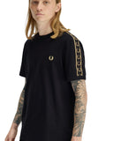 Fred Perry Ανδρικό T-shirt Contrast Tape Ringer M4613-90A Μαύρο